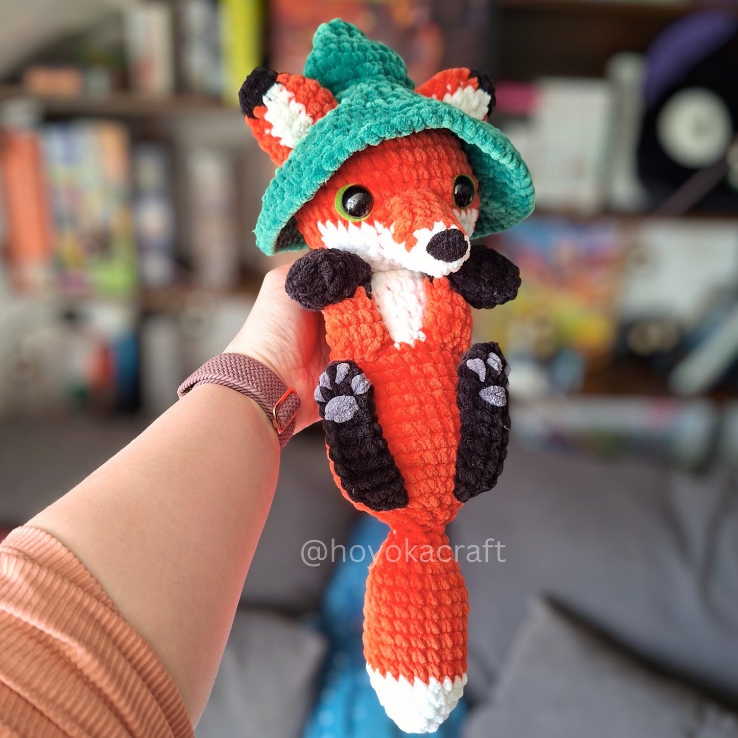 Fox Crochet Plush in a Removable Witch Hat