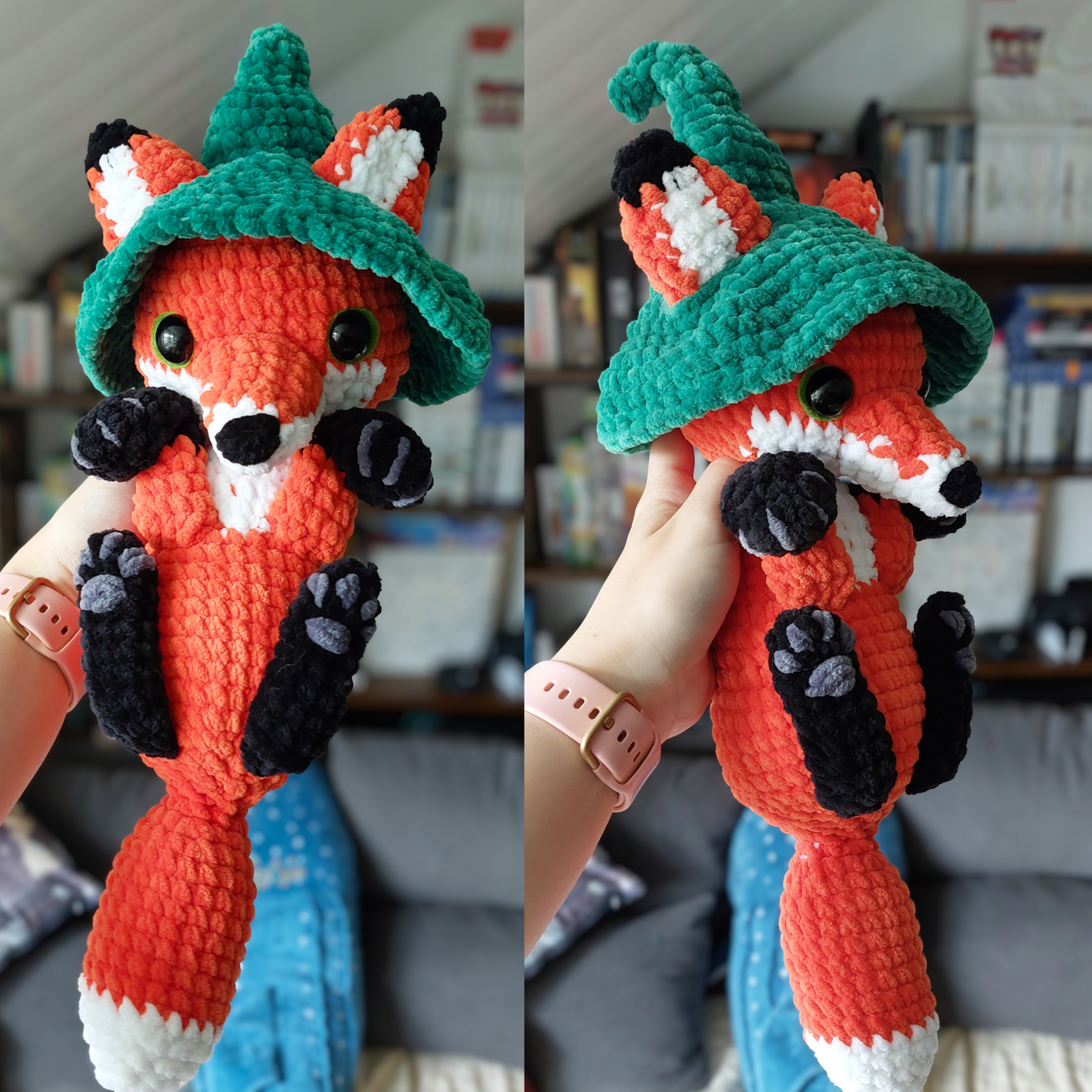 Fox with Witch Hat crochet pattern