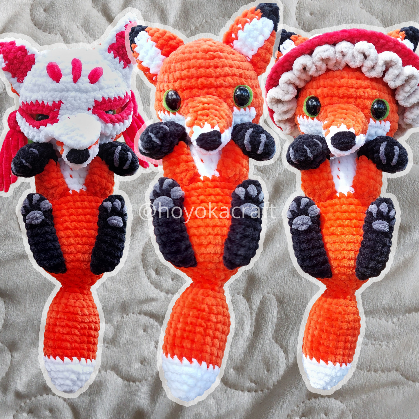 Fox With Hats crochet pattern