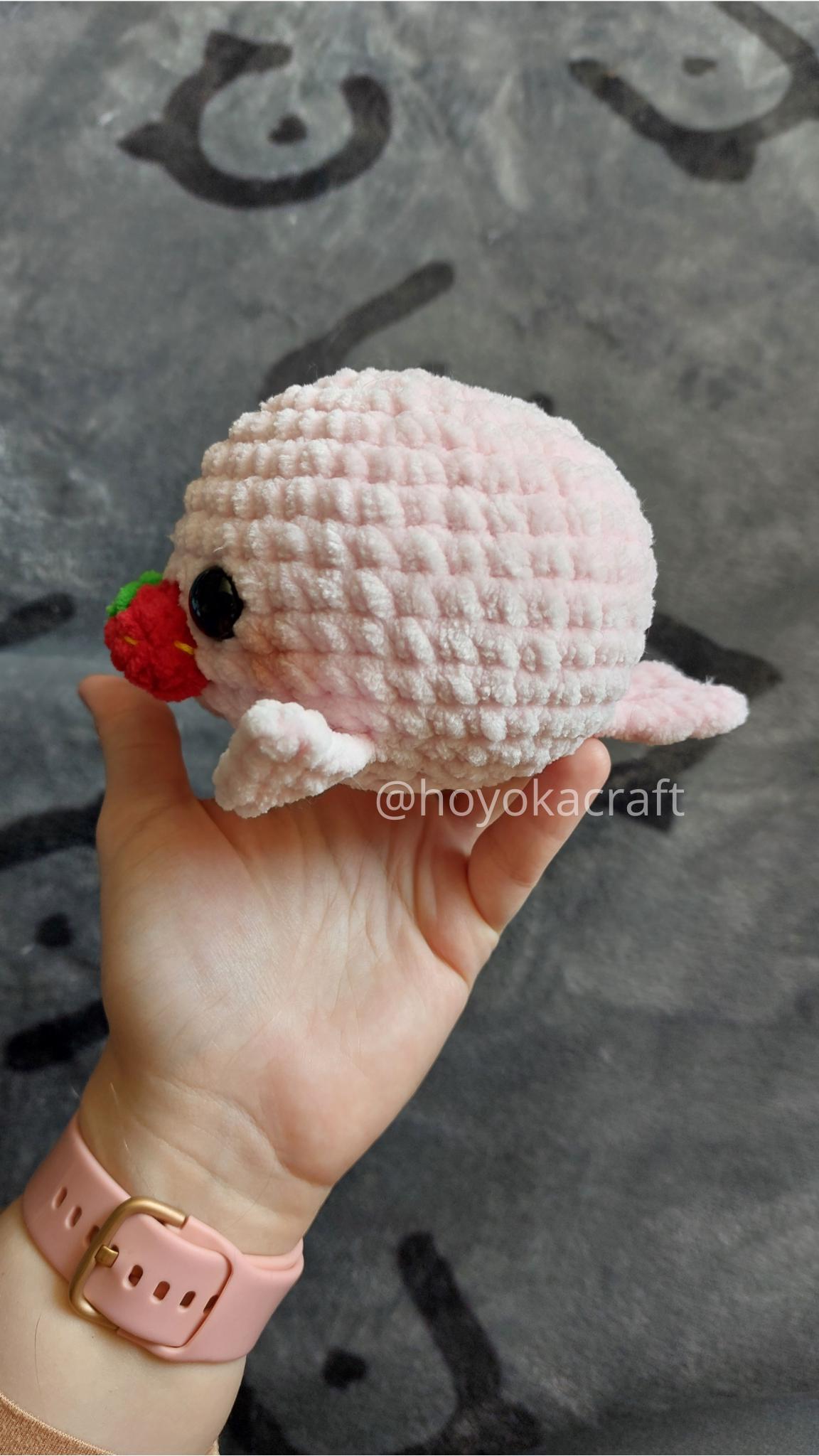 Strawberry Mochi Seal crochet pattern