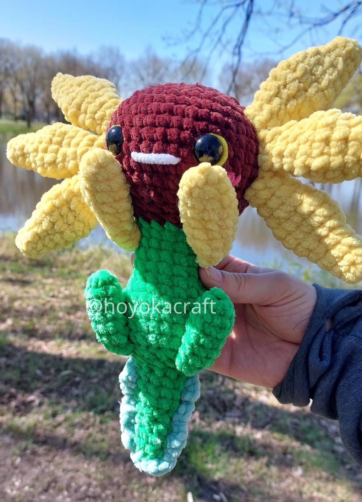 Sunflower Axolotl crochet pattern