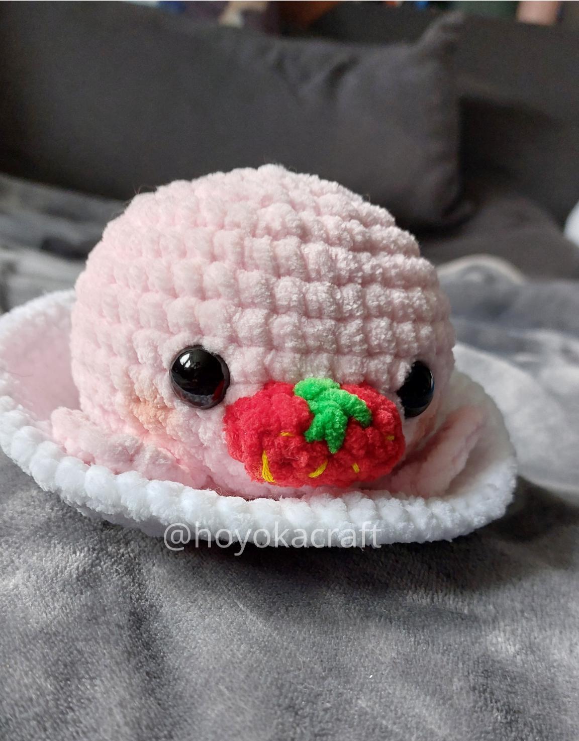 Strawberry Mochi Seal crochet pattern