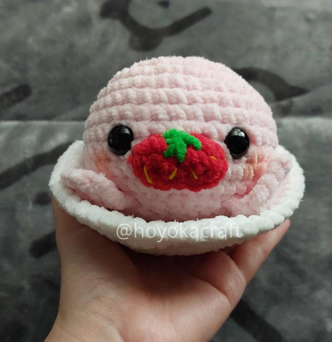 Strawberry Mochi Seal crochet pattern
