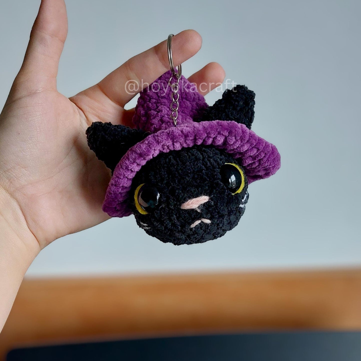 Witchy Cat Crochet Amigurumi Plush Keychain/Bag charm