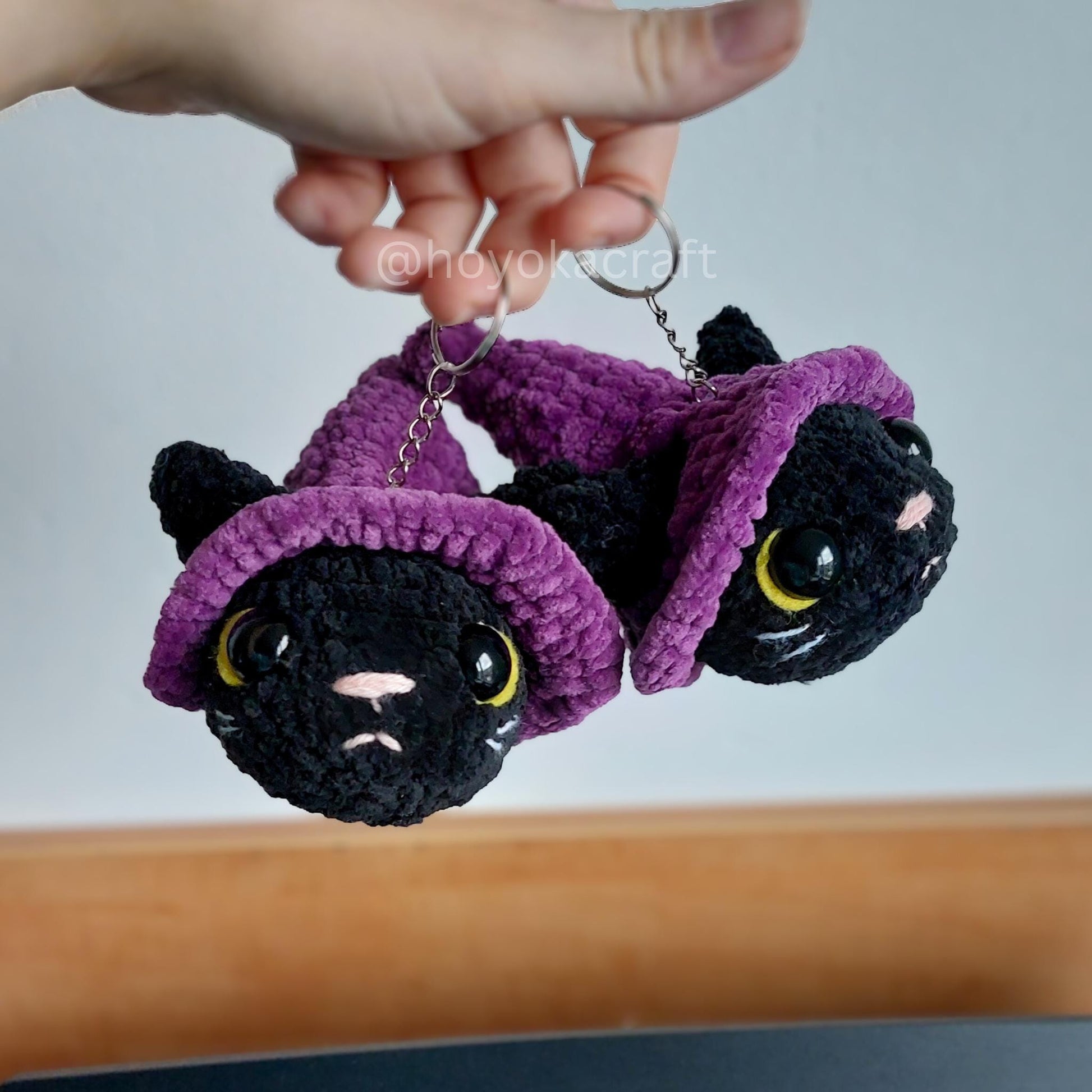 Witchy Cat Crochet Amigurumi Plush Keychain/Bag charm