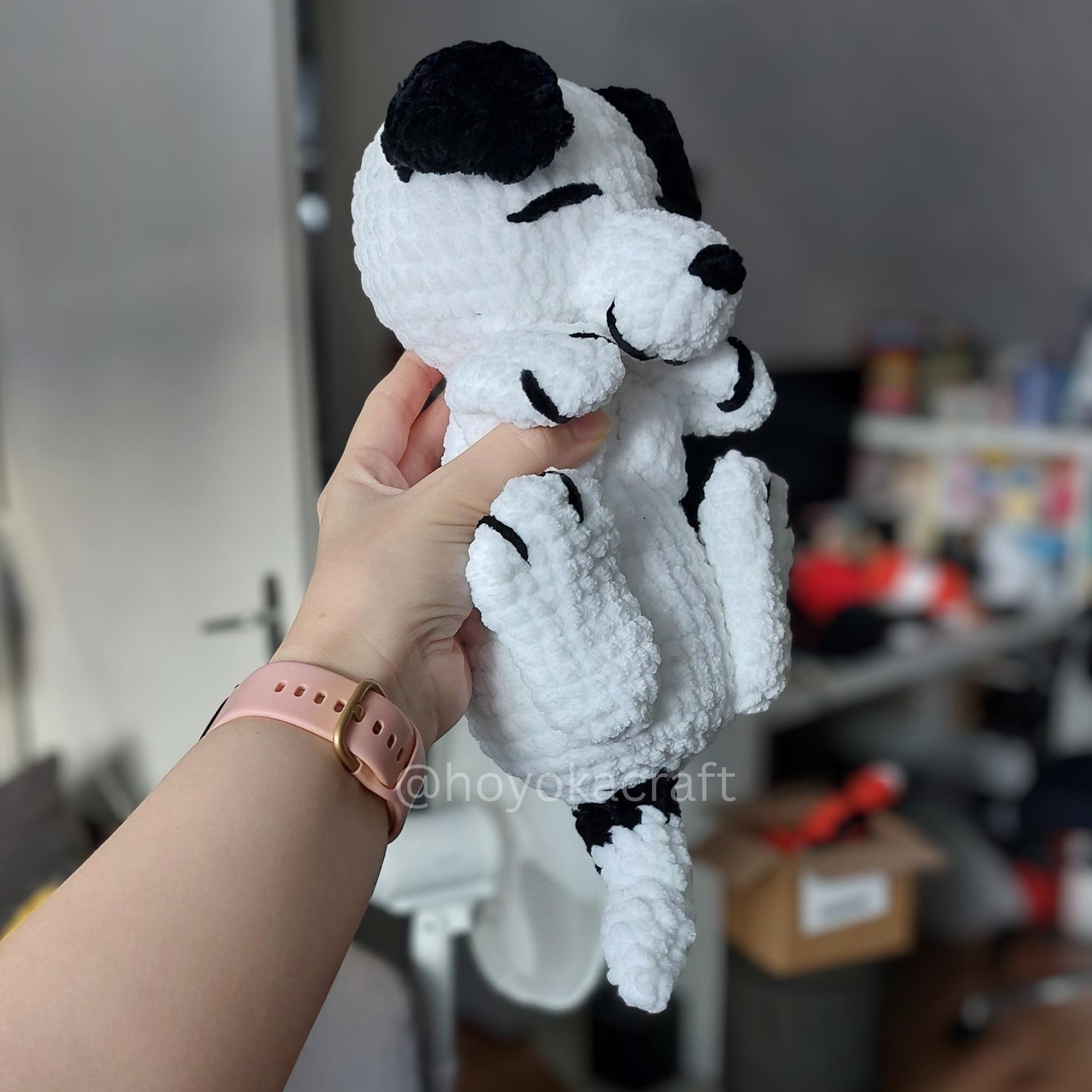 Dog Amigurumi Crochet Plush | Black and White Puppy Plush
